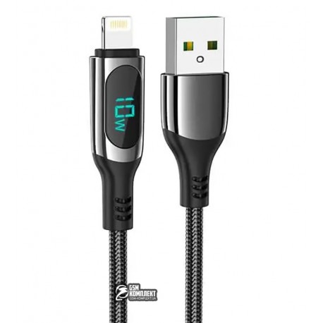 Кабель Lightning – USB, Hoco S51 Extreme, 2.4A 1.2m, чорний