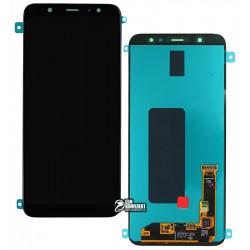 Дисплей для Samsung A605 Dual Galaxy A6+ (2018), черный, с сенсорным экраном (дисплейный модуль), оригинал (переклеено стекло)