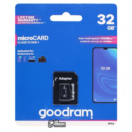 Карта памяти 32 GB microSD Goodram UHS-1 (M1AA-0320R11) Карта памяти 32 GB microSD Goodram UHS-1 (M1AA-0320R11)