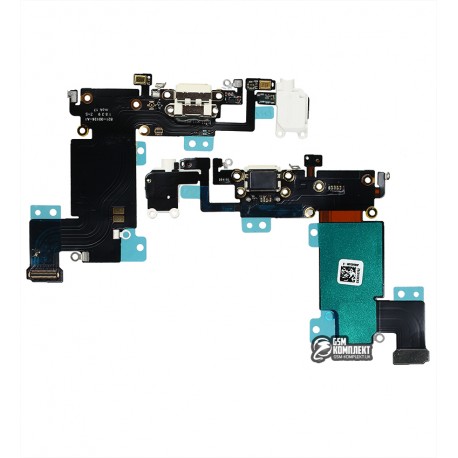 Шлейф для iPhone 6S Plus, коннектора наушников, коннектора зарядки, белый, с микрофоном, с компонентами