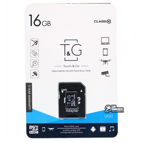 Карта памяти 16 Gb microSD T&G Class10 (TG-16GBSD10U1-01)