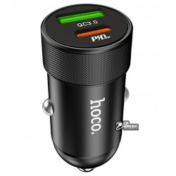 Автомобильное зарядное устройство Hoco Z32B QC3.0+PD20W, черный