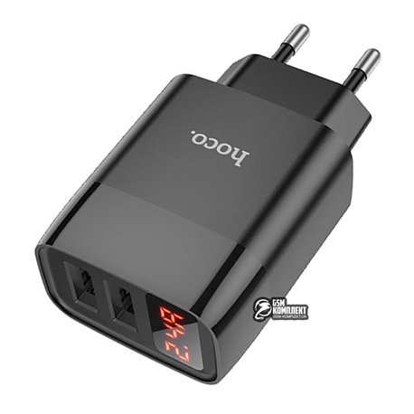 Зарядний пристрій HOCO C86A Illustrious dual port charger with digital display 2 USB 2.4A