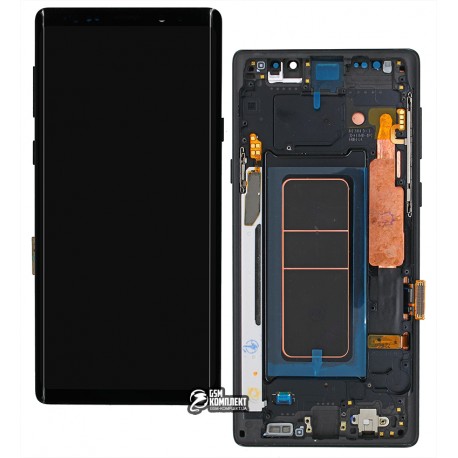 Дисплей для Samsung N960 Galaxy Note 9, черный, с тачскрином, с рамкой, оригинал (переклеено стекло), Midnight Black
