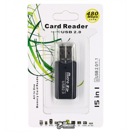 Картридер RS052 USB to microSD, черный