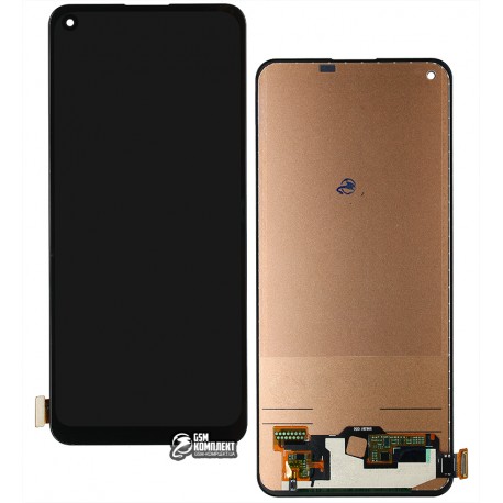Дисплей Oppo Reno 5 Lite, черный, с сенсорным экраном (дисплейный модуль), (TFT), Сopy