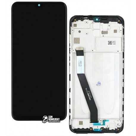 Дисплей для Xiaomi Redmi 9, черный, с рамкой, оригинал (PRC), M2004J19G, M2004J19C