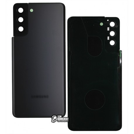 Задня панель корпуса для Samsung G996 Galaxy S21 Plus 5G, чорний, із склом камери, Phantom Black