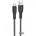 Кабель Type-C - USB, Hoco X67 Nano silicone fast charging data, 1 метр, 5А, чорний
