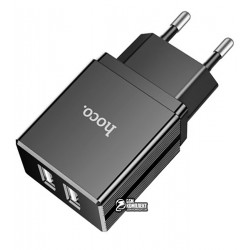 Зарядное устройство Hoco DC01 Max Porcelain 2USB/2,4A, черное