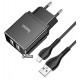 Зарядное устройство Hoco DC01 Max Porcelain 2USB/2,4A + Micro-USB кабель, черное