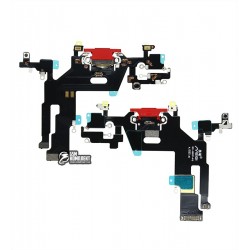 Шлейф iPhone 11, коннектора зарядки, коннектора навушників, червоний, з мікрофоном, High quality Шлейф iPhone 11, коннектора зарядки, коннектора навушників, червоний, з мікрофоном, High quality