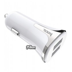 Автомобильное зарядное устройство Hoco Z31 Universe QC3.0, 2USB с Type-C кабелем, белое