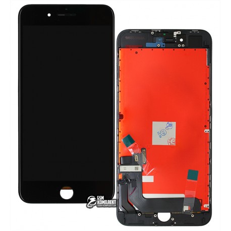 Дисплей для iPhone 8 Plus, чорний, з сенсорним екраном (дисплейний модуль), з рамкою, AAA, Tianma +