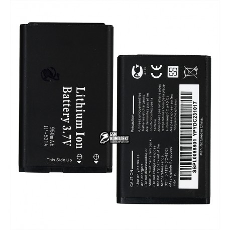 Акумулятор LG LGIP-531A для LG A120, T370, A130, A133, A155, A160, A175, B1800, C100, GB106, GB109, GB110, GB125, GB130 (Li-ion 3.7V 950mAh), без логотипу