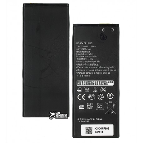 Акумулятор HB4342A1RBC для Huawei Honor 4A, Y5 II, Y6, Li-ion, 3,8 В, 2200 мАг, без логотипу