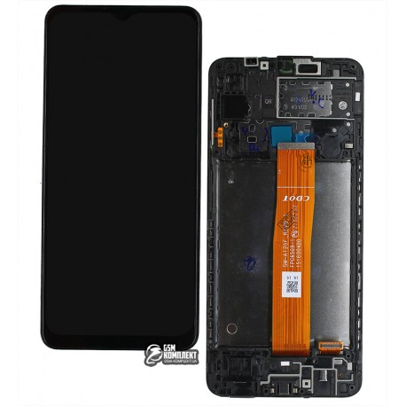 Дисплей для Samsung A125F Galaxy A12, черный, с рамкой, оригинал (PRC)