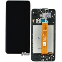 Дисплей для Samsung A125F Galaxy A12, чорний, з рамкою, оригінал (переклеєне скло)