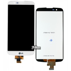 Дисплей для LG K10 K410, K10 K420N, K10 K430DS, K10 K430DSF, K10 K430DSY, білий, з сенсорним екраном (дисплейний модуль), з мікросхемою, оригінал (PRC)
