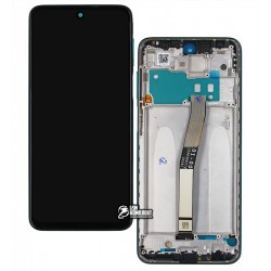 Дисплей для Xiaomi Redmi Note 9 Pro, Redmi Note 9S, зеленый, с сенсорным экраном, с рамкой, оригинал (переклеенное стекло), M2003J6B2G, M2003J6A1G