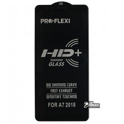 Захисне оргскло для Samsung A750 Galaxy A7 (2018), 5D, ProFlexi, Full Glue, чорне