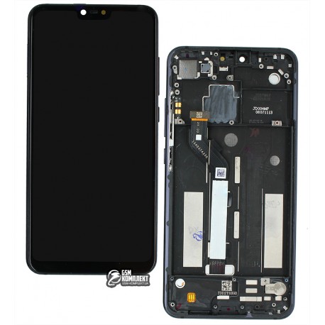 Дисплей для Xiaomi Mi 8 Lite 6.26, черный, с рамкой, оригинал (переклеенное стекло), M1808D2TG