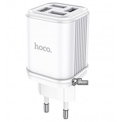 Мережевий зарядний пристрій Hoco C84A, 3.4А, 4USB, білий