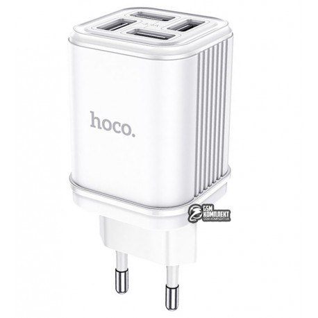 Мережевий зарядний пристрій Hoco C84A, 3.4А, 4USB, білий