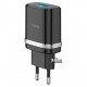 Мережевий зарядний пристрій Hoco C12Q, QC3.0, 3A, 18Вт, 1USB, з кабелем Micro-USB, чорне
