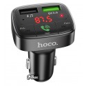 Автомобільний зарядний пристрій Hoco E59 Promise QC3.0, Bluetooth с FM модулятором (2USB, 3.1А) \ metal gray