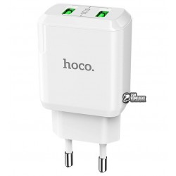 Зарядний пристрій HOCO N6 Charmer dual port QC3.0, білий