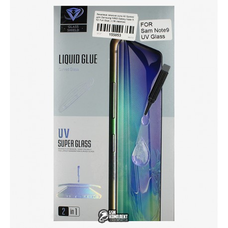 Закалене захисне скло для Samsung N960 Galaxy Note 9, 5D Full Glue, з УФ лампою