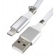 Кабель Lightning - USB, Metal Magnetic Supercalla, магнитный, 1 метр, белый