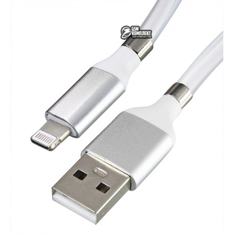 Кабель Lightning - USB, Metal Magnetic Supercalla, магнитный, 1 метр, белый