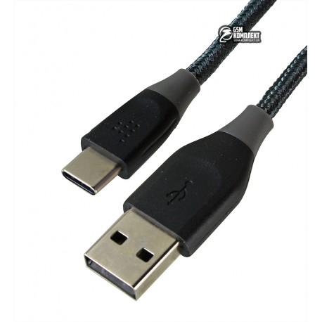 Кабель Type-C -USB, Tronsmart ATC6, USB2.0, 1м, нейлон, чорний