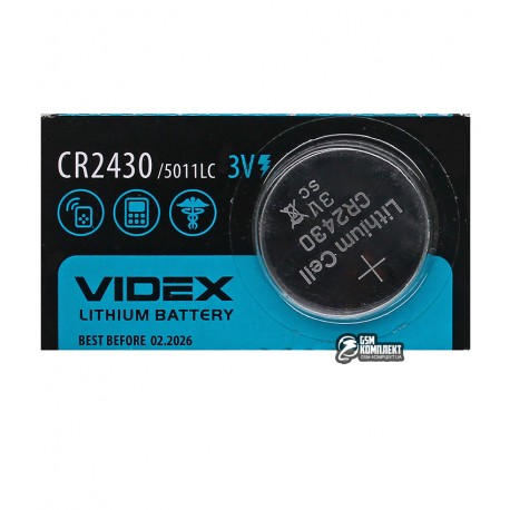 Батарейка CR2430 VIDEX, 3V