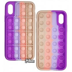 Чехол для iPhone X, iPhone Xs, Pop-It Case, сиренево-пудровый (02)