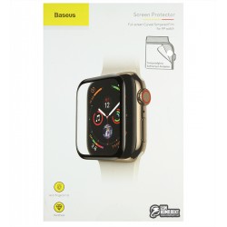Захисне скло для Apple Watch 44мм, Baseus 0.2mm Full-screen protector, чорне