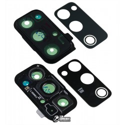 Стекло камеры для Samsung G780 Galaxy S20 FE, черный, с рамкой