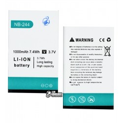 Аккумулятор NB-244 для Nomi i244, Li-ion, 3,7 В, 1000 мАч, без логотипа Аккумулятор NB-244 для Nomi i244, Li-ion, 3,7 В, 1000 мАч, без логотипа