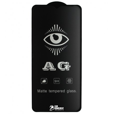 Защитное стекло для Oppo A31, A5 (2020), A9 (2020) 2.5D, Full Glue, AG, матовое, черное