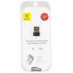 Переходник BASEUS USB Male To Type-C Female |2.4A| (CAAOTG-01) (black)