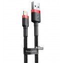 Кабель Lightning - USB, Baseus Cafule (односторонний USB), 2.4A, 1 метр, красный