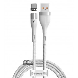 Кабель Type-C - USB, Baseus Zinc Magnetic Safe Fast Charging Data, 5А 1метр, белый