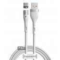 Кабель Type-C - USB, Baseus Zinc Magnetic Safe Fast Charging Data, 5А 1метр, білий