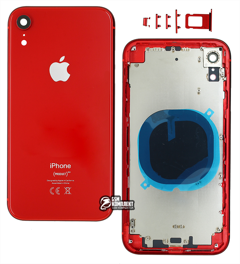 ◁ Корпус для iPhone XR, червоний колір, з тримачем SIM-карти, з