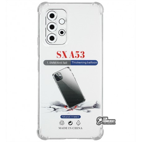 Чехол для Samsung A536 Galaxy A53, WXD силикон 0.8 mm HQ, противоударный силикон, прозрачный