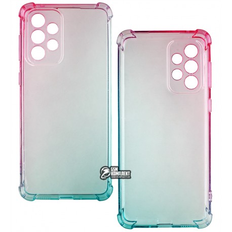 Чехол для Samsung A336 Galaxy A33, WAVE Shine Case, силикон, прозрачный, pink/turquoise