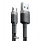 Кабель Micro-USB - USB, Baseus Cafule, 2.4A, 1 метр, Gray+Black CAMKLF-BG1