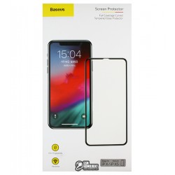 Захисне скло для iPhone X, iPhone Xs, iPhone 11 Pro, Baseus Silk-screen All-screen, 2,5D, 0.3mm, (SGAPIPHX-KC01), чорне Захисне скло для iPhone X, iPhone Xs, iPhone 11 Pro, Baseus Silk-screen All-screen, 2,5D, 0.3mm, (SGAPIPHX-KC01), чорне
